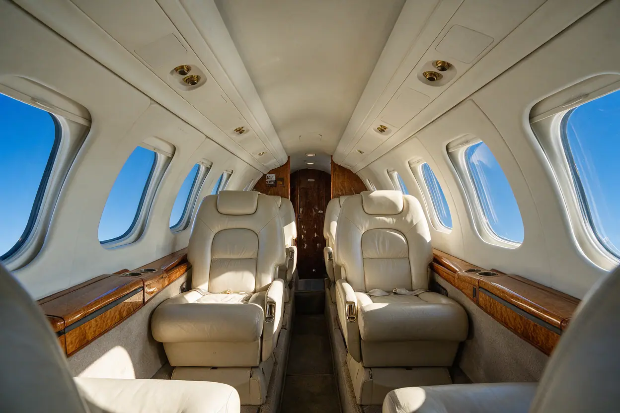 Midsize jet cabin interior