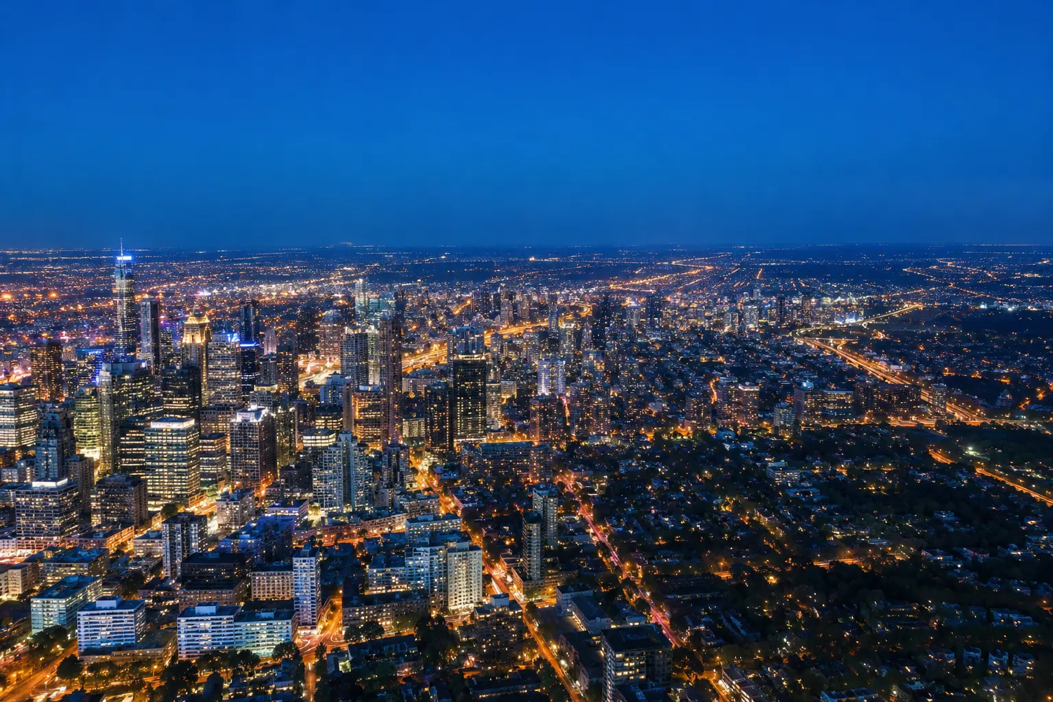 the US at night from above
