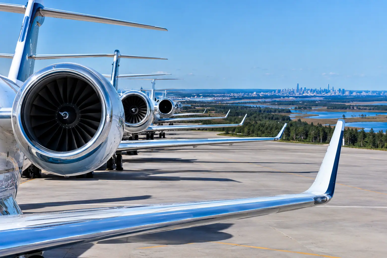 Business jets on the ramp