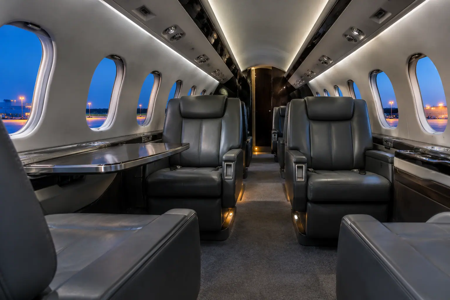 Private jet cabin