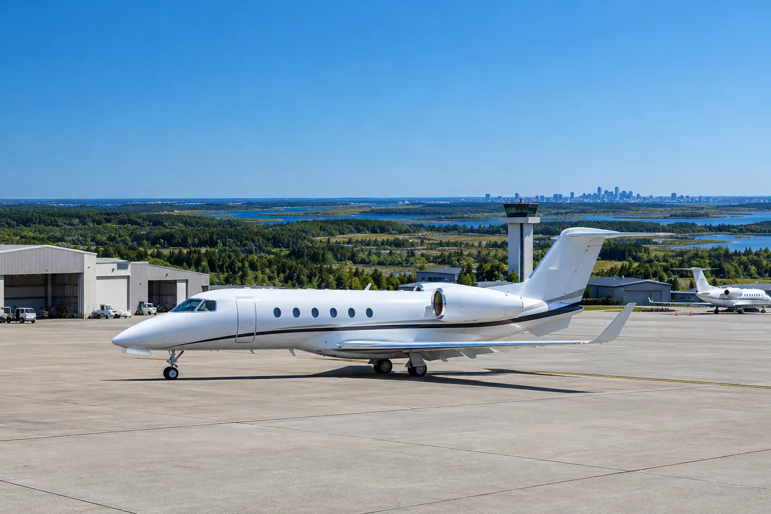 Private jets at Van Nuys Airport